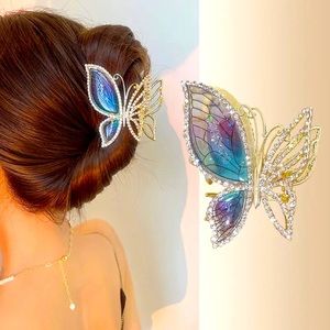 High End Hair Claw Butterfly Women Rhinestones Luxury Exquisite Accessory